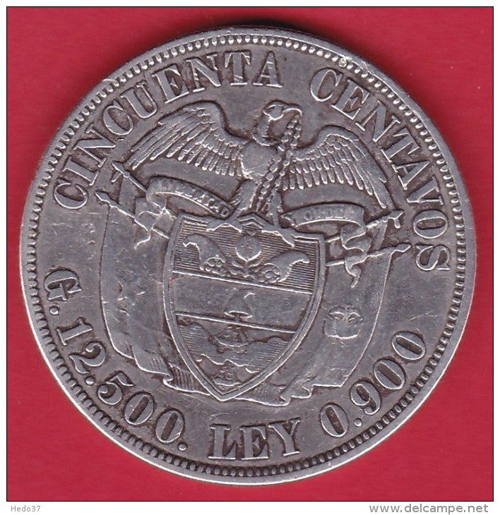 Colombie - 50 Centavos Argent - 1922 - Colombie