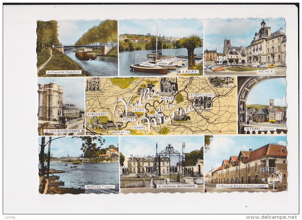 77 Paysages De La Vallée De La Marne Multi Vue 9 Vues Carte Géographique Lagny Meaux Ferte Sous Jouarre Nogent - Autres & Non Classés