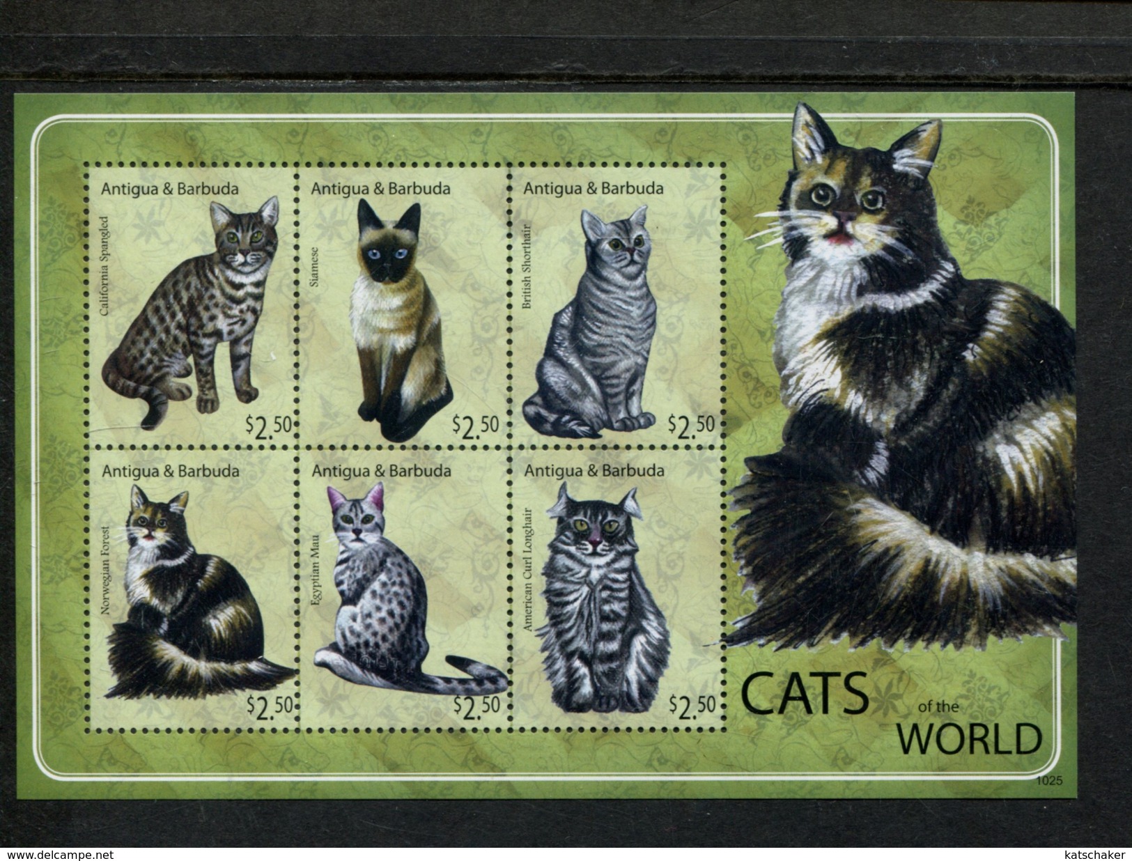 405362336 ANTIGUA DB 2010 POSTFRIS MINT NEVER HINGED POSTFRISCH EINWANDFREI  SCOTT 3115 KATTEN FELINS CHATS - Antigua Et Barbuda (1981-...)