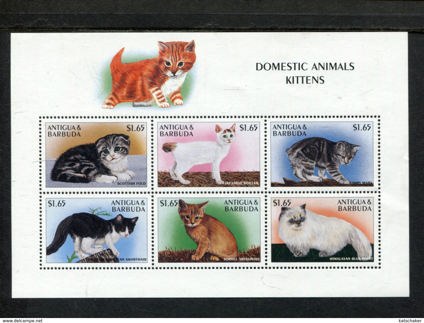 405362704 ANTIGUA DB 1997 POSTFRIS MINT NEVER HINGED POSTFRISCH EINWANDFREI  SCOTT 2104 KATTEN FELINS CHATS - Antigua Und Barbuda (1981-...)