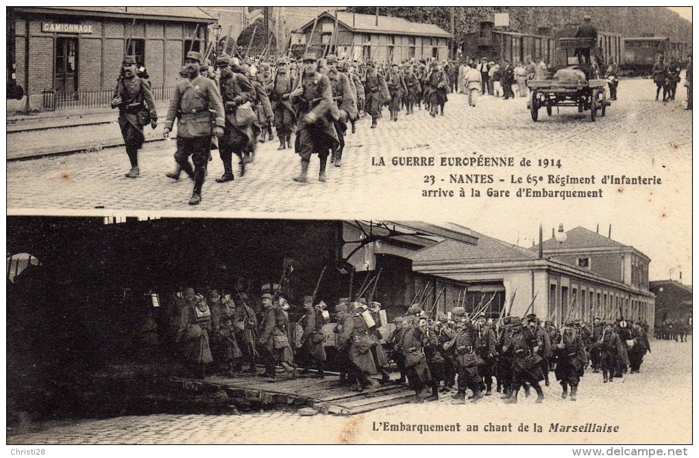 LA GUERRE EUROPEENNE DE 1914 NANTES Le 65 Eme Régiment D'infanterie - Guerre 1914-18