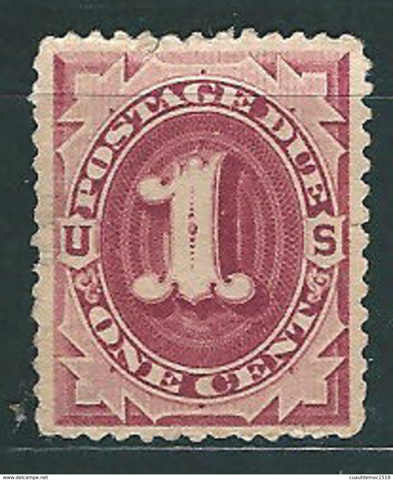 USA 1879: Portomarke Nr. 1b - 1 C° -rotbraun - 1. Ziffernzeichnung - Ungebraucht