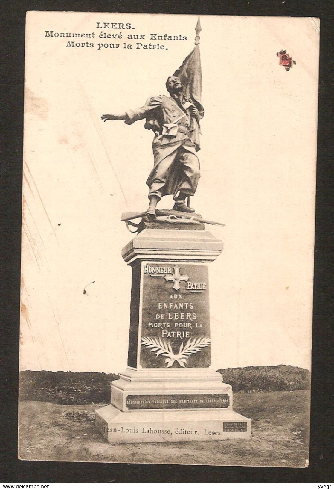 - LEERS - Monument élevé Aux Enfants Morts Pour La Patrie ( Jean-Louis Lahousse ) - Estaimpuis