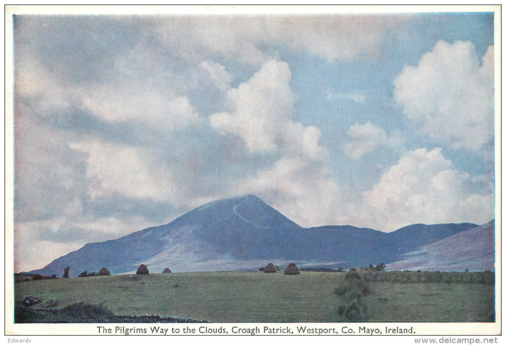 Croagh Patrick, Westport, Mayo, Ireland Postcard Unposted - Mayo