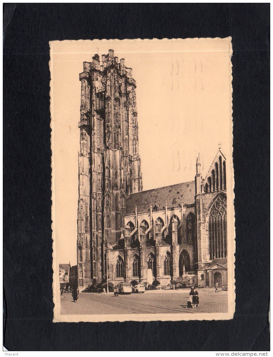 64730    Belgio,  Malines,  Cathedrale St-Rombaut,  VG  1955 - Mechelen