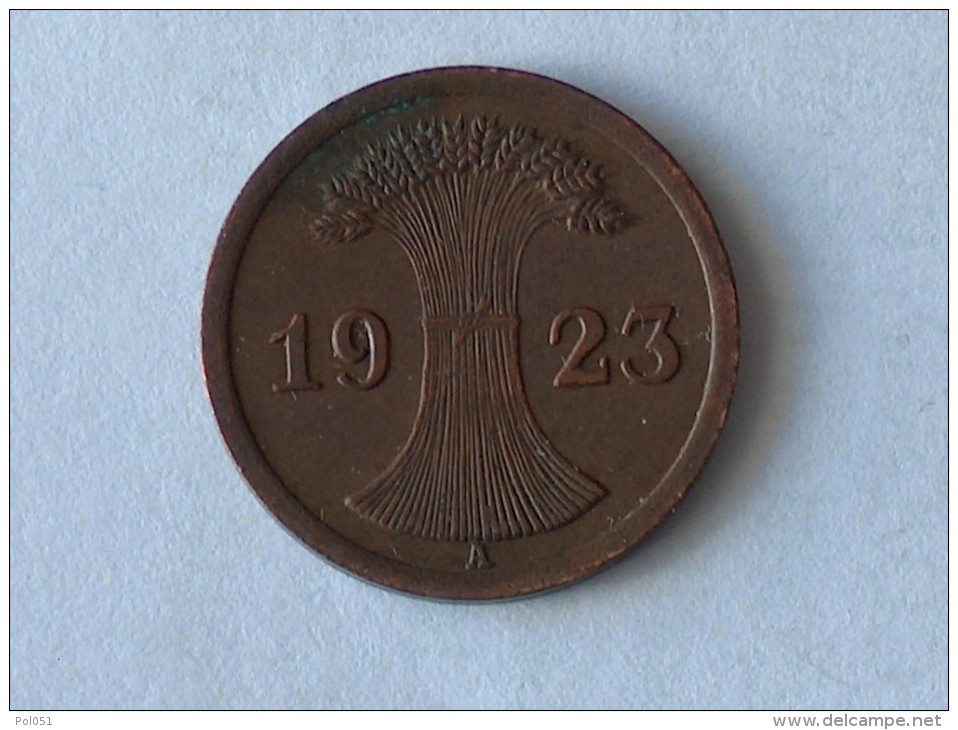 ALLEMAGNE 2 Pfennig 1923 A - 1 Rentenpfennig & 1 Reichspfennig