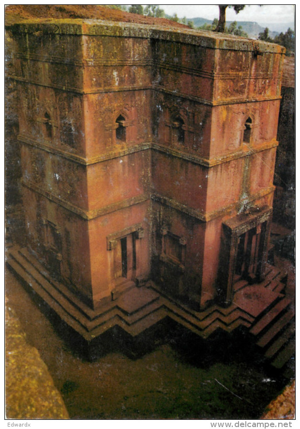 #1 12th Century Rock Hewn Church, Lalibela, Ethiopia Postcard Unposted - Ethiopie