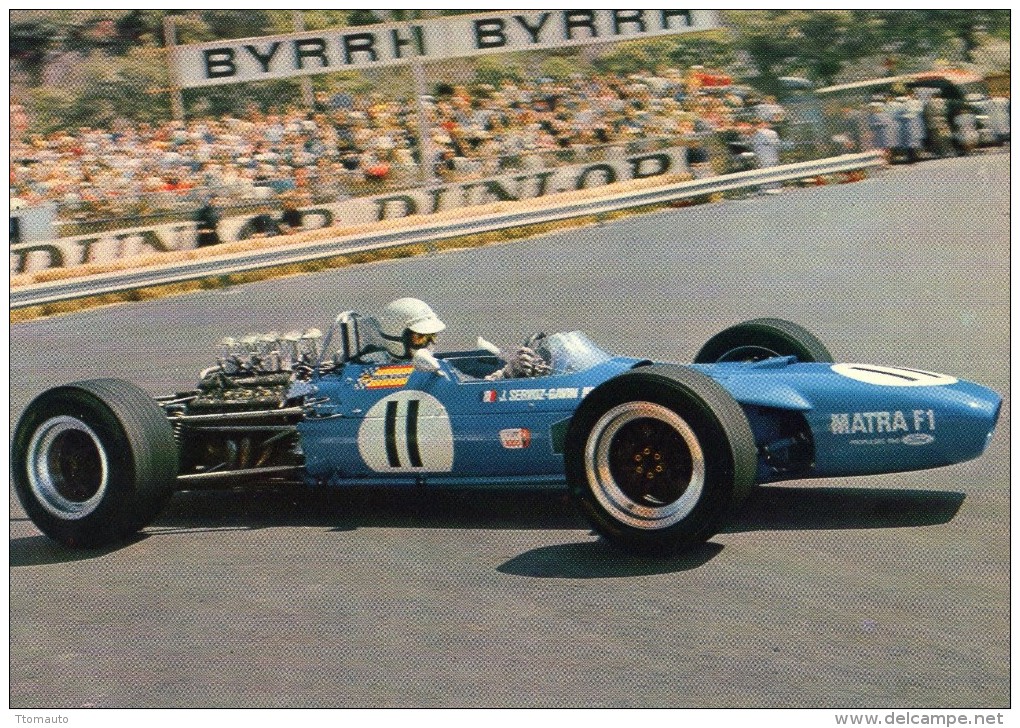 Grand Prix  Monaco 1968  -  Johnny Servos-Gavin   -  Matra-Ford F1  - Carte Postale - Grand Prix / F1