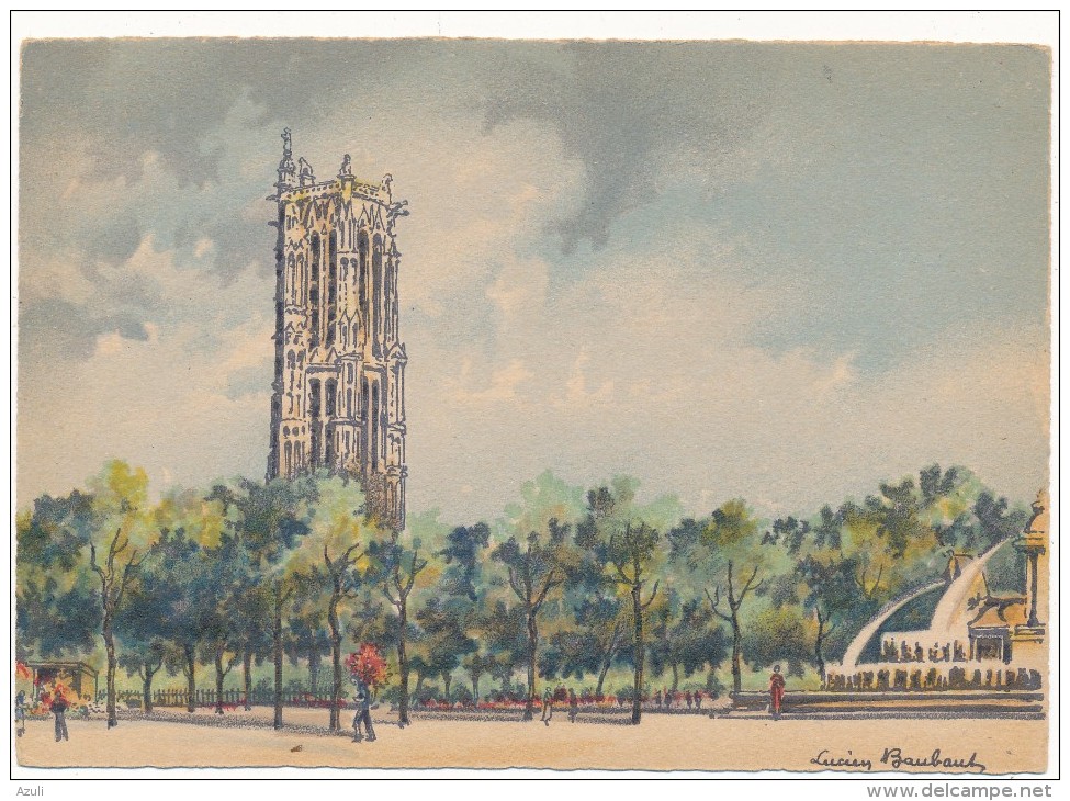 BARRE DAYEZ - 2302T - Paris, Le Square De La Tour Saint Jacques - Baubaut - CPSM 10,5 X 15 Cm Non écrite - Autres & Non Classés