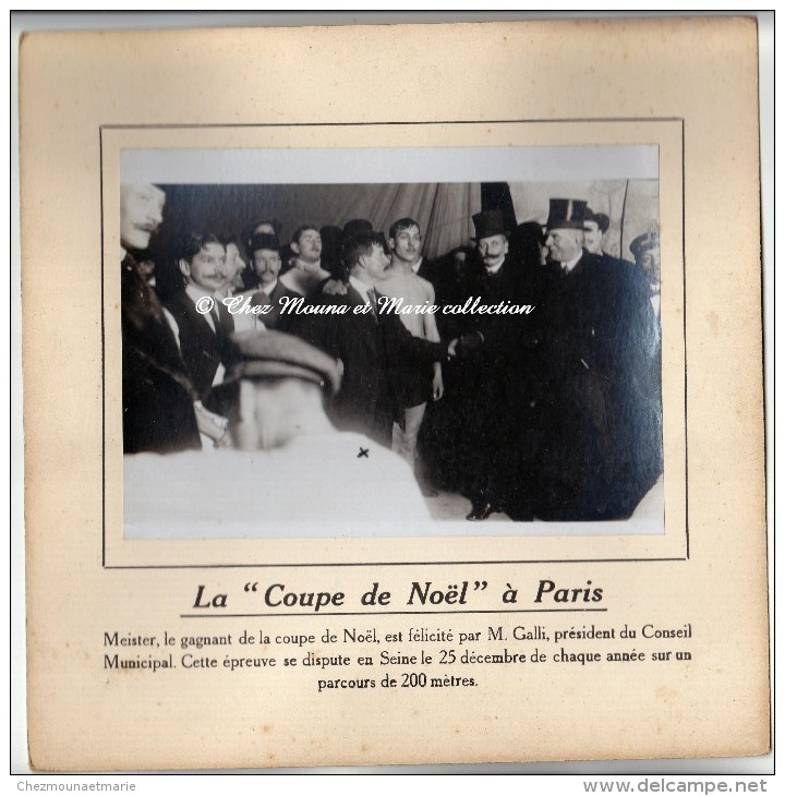 PARIS - COUPE DE NOEL - GALLI PRESIDENT DU CONSEIL MUNICIPAL FELICITANT MEISTER LE 25 DECEMBRE 1912 - PHOTO 15 X 11 CM - Célébrités