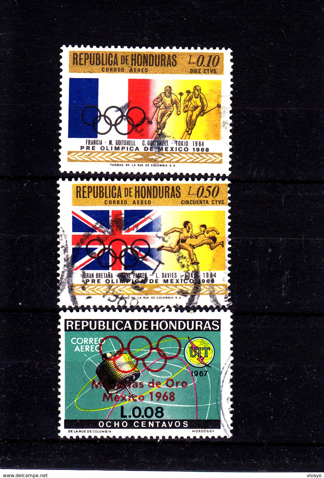 HONDURAS - 1968/9 - O/FINE CANCELLED - MEXICO OLYMPICS - Mi 698,700,735   Yv PA 407,409,424 - Honduras