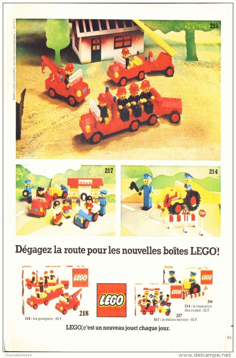 PUB  LEGO  " LEGO LES POMPIERS " 1977 (7) - Figurine