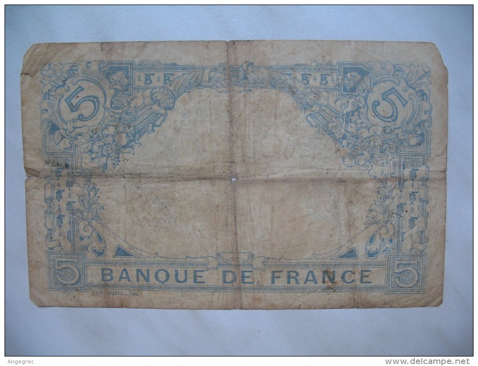 Anciens Billets De CINQ Francs De La Banque De France  1912-1917 - 5 F 1912-1917 ''Bleu''