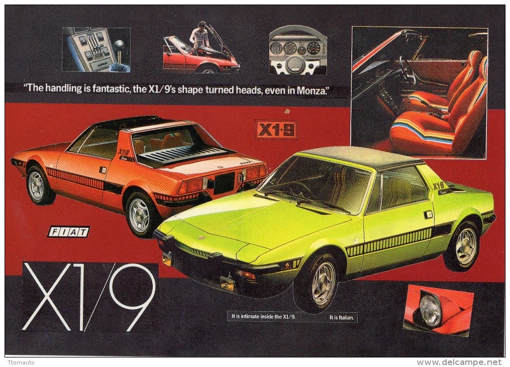 Fiat X1/9  -  Classic Sports Cars  -  Original Manufacturers Illustrations - CPM - Turismo