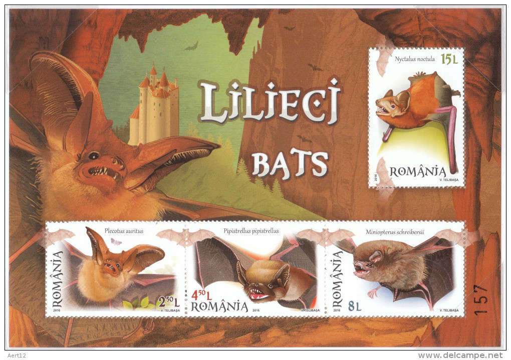 ROMANIA, 2016, BATS, Special Stamp In Philatelic Album + FDC, MNH (**), LPMP 2119a - Neufs