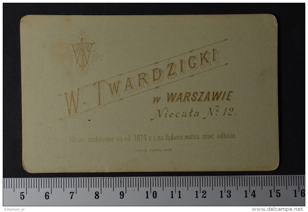 CDV Child Boy Portrait Book Photography W. Twardzicki Poland Warszawa Warsaw Varsovie (1305) - Ancianas (antes De 1900)