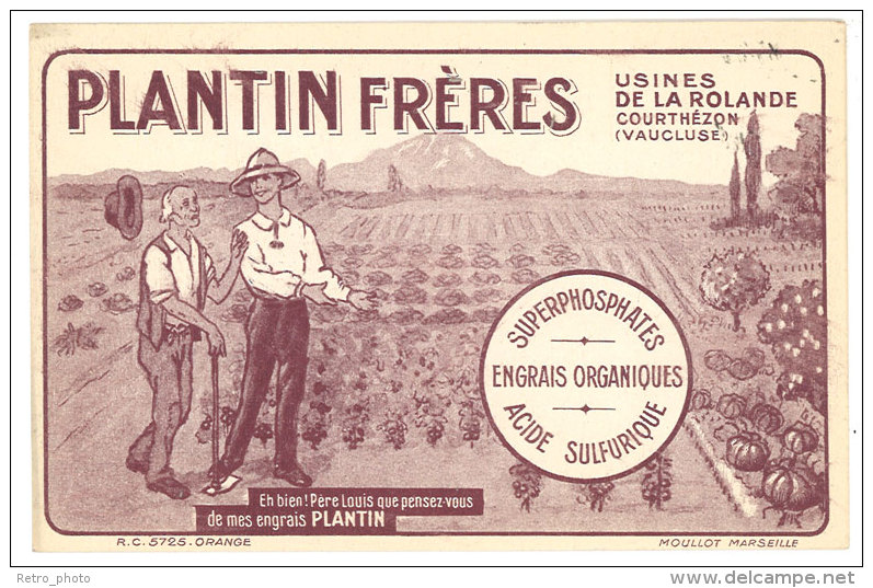 Cpa Plantin Frères, Courthézon, Engrais Organiques ... ( Culture, Champ, Légumes, Citrouilles ...) - Publicité