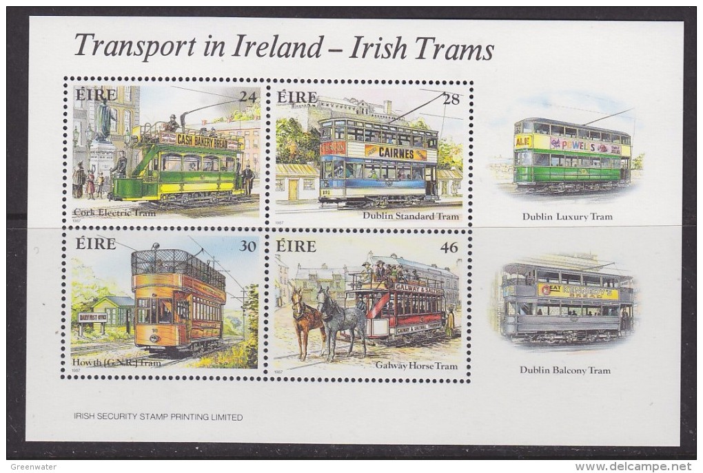 Ireland 1987 Irish Historic Trams  M/s  ** Mnh (32937) - Blocs-feuillets