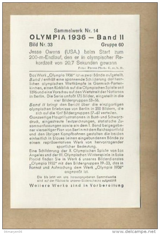 **OLYMPIA 1936**-Sammelwerk Nr. 14 - Bild Nr. 133-- Schwergewichtsklasse - Tarjetas