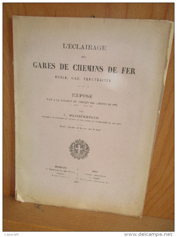 L 'éclairage Des Gares De Chemins De Fer. (Huile, Gaz, électricité) Exposé; 1887. - Chemin De Fer