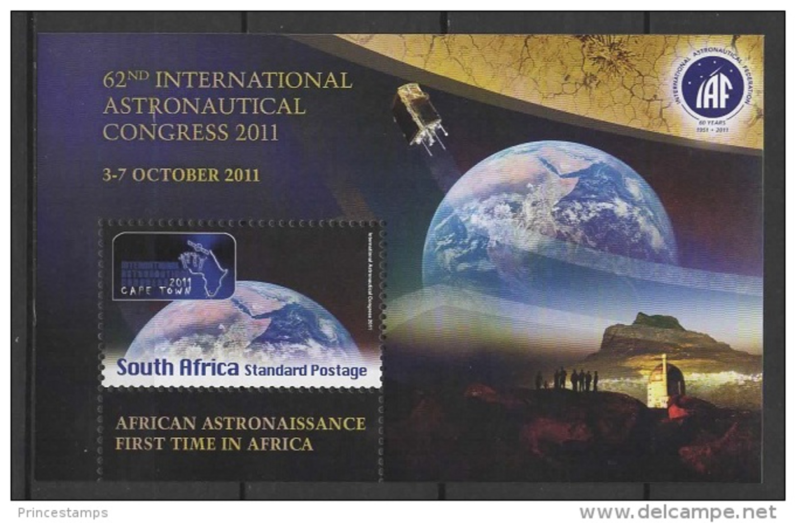 South Africa (2011) Yv. Bf. 128  /  Espace - Space - Earth - Satellite - Spaceship - Altri & Non Classificati