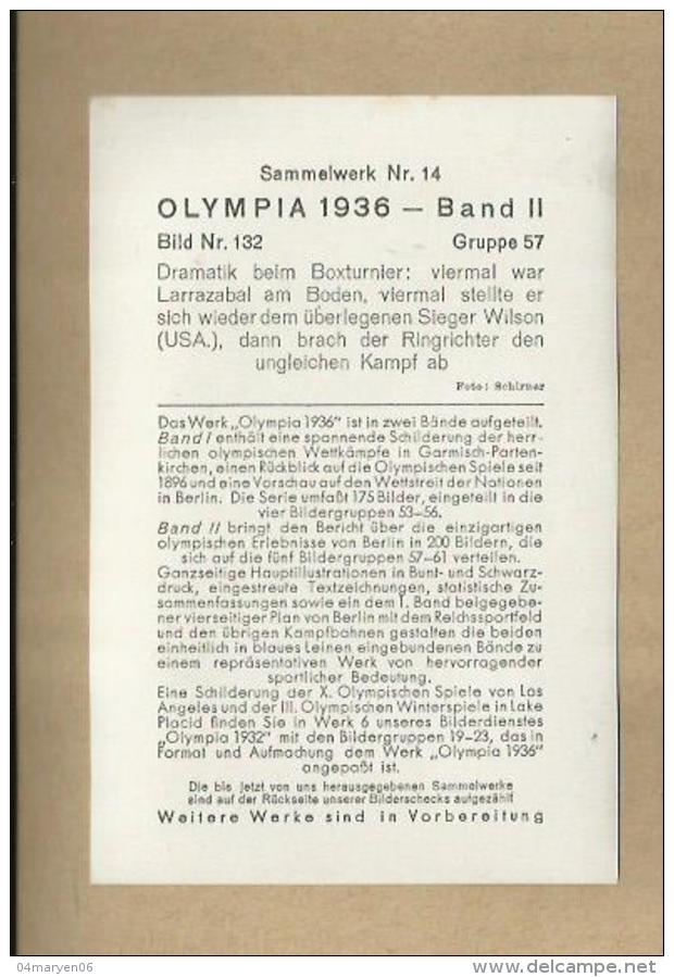 **OLYMPIA 1936**-Sammelwerk Nr. 14 - Bild Nr. 132-- Dramatik Beim Boxturnier - Trading-Karten