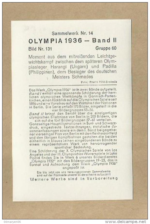 **OLYMPIA 1936**-Sammelwerk Nr. 14 - Bild Nr. 131-- Leichtgewichtskampf - Trading Cards