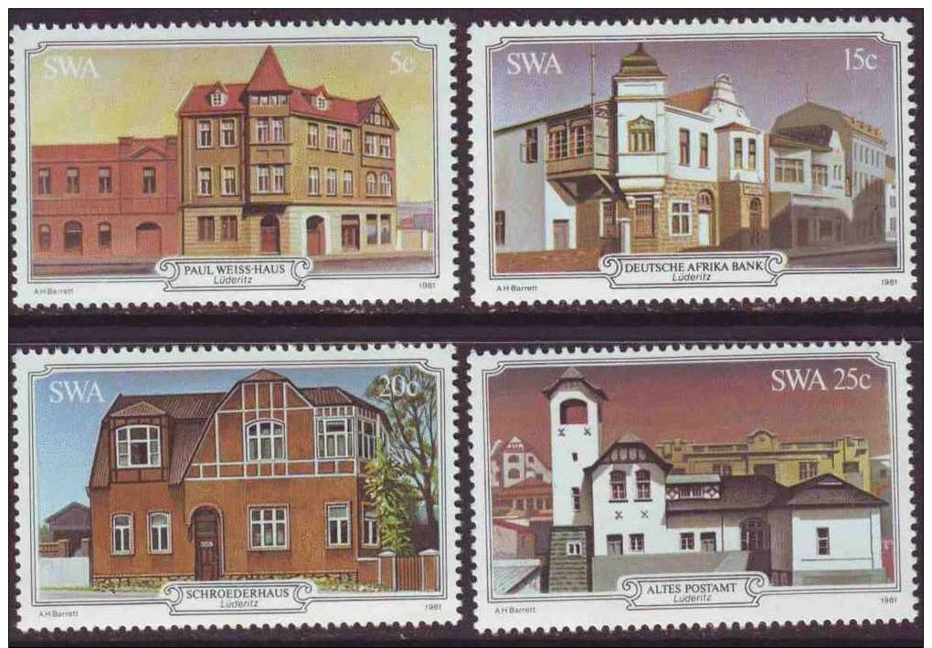 D90819 South West Africa 1981 ARCHITECTURE BUILDINGS MNH Set  - SWA Namibia Namibie - Namibia (1990- ...)