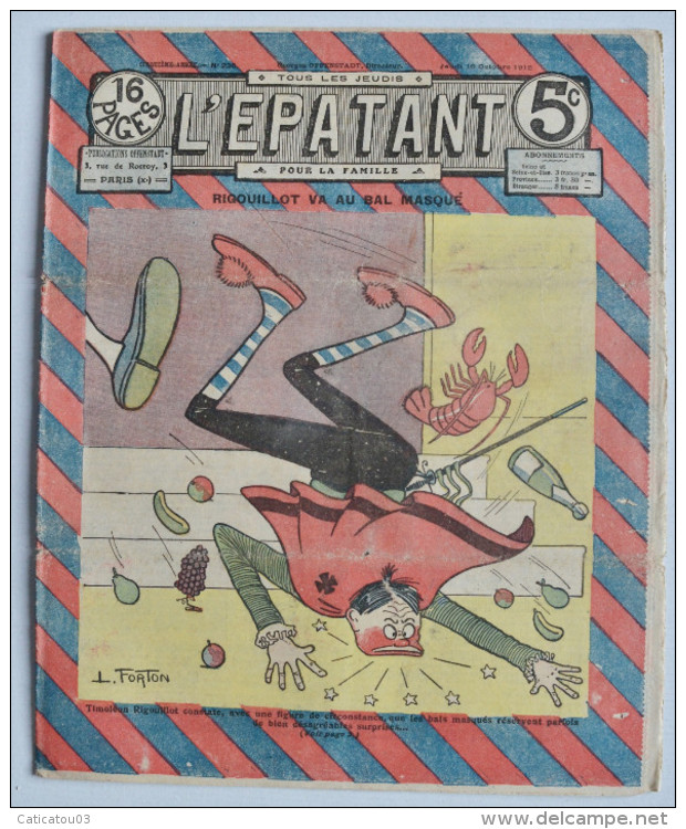 BD RARE "L'ÉPATANT" - L. FORTON (aut. Des Pieds Nickelés) N°236 - 10 Octobre 1912 - 16 Pages - Pieds Nickelés, Les