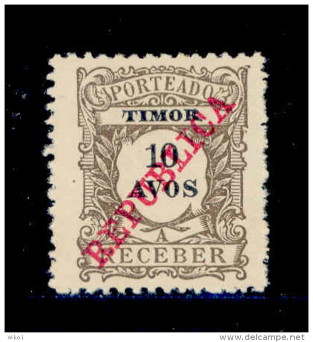 ! ! Timor - 1911 Postage Due 10 A - Af. P15 - NGAI - Timor