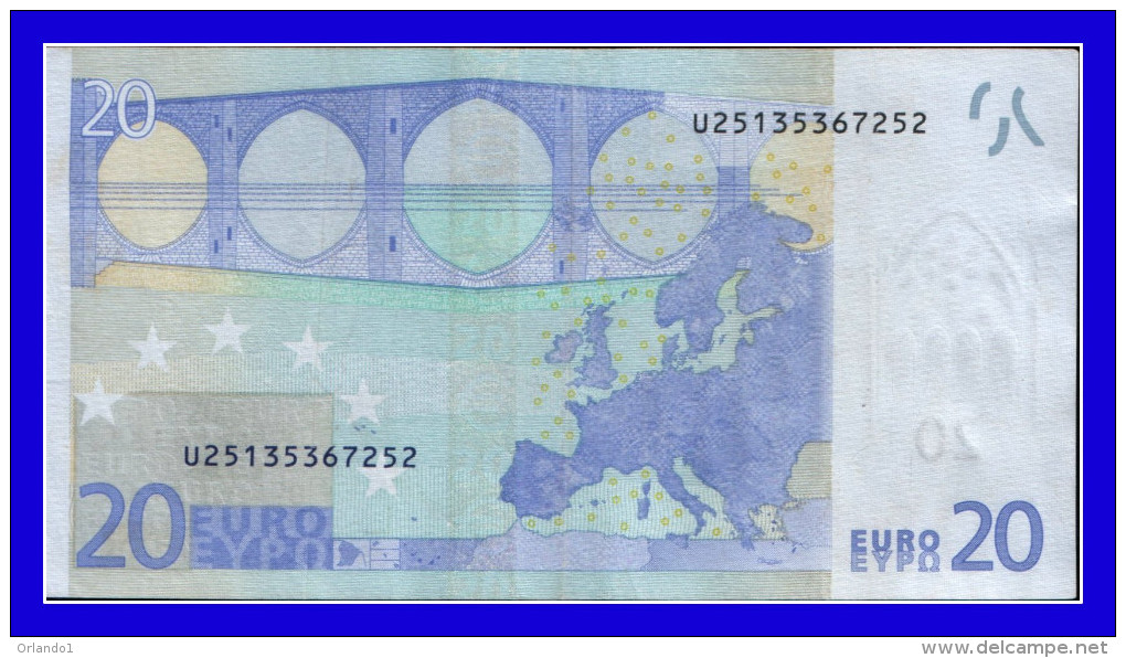 20 EURO "U" FRANCE  Firma DUISENBERG L005 D4 CIRCULATED RARE,RARE SEE SCAN!!!!! - 20 Euro