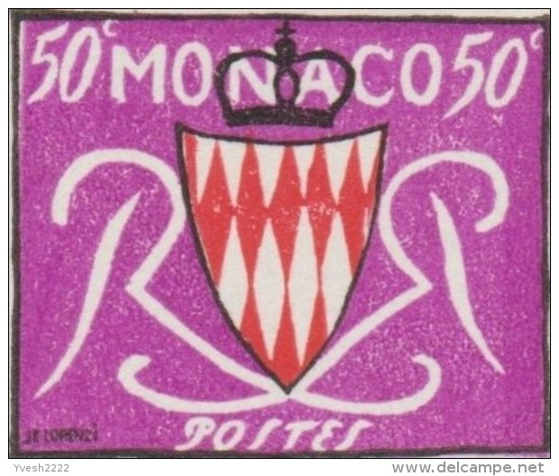 Monaco 1954 Y&T 405. Épreuve D'artiste Pour Impression Typographique, Signée Jean Miermont, Graveur. Armoiries - Otros & Sin Clasificación