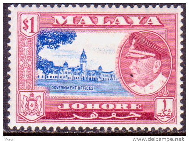 MALAYA JOHORE 1960 SG #163 $1 MH - Johore