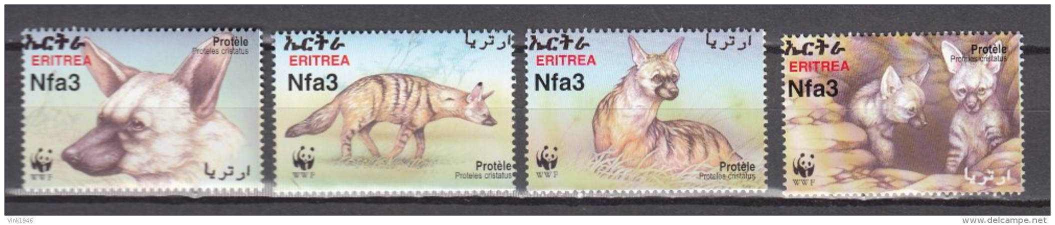 Eritrea 2001,4V,set,WWF,dogs,honden,hunde,chiens,perros,cani,MNH/Postfris(A2902) - Honden