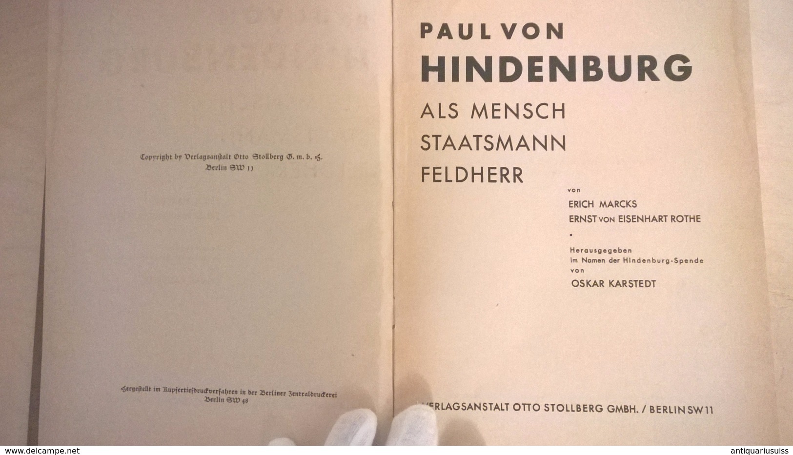 Paul Von Hindenburg Als Mensch, Staatsmann, Feldherr - 1948 - Biografieën & Memoires