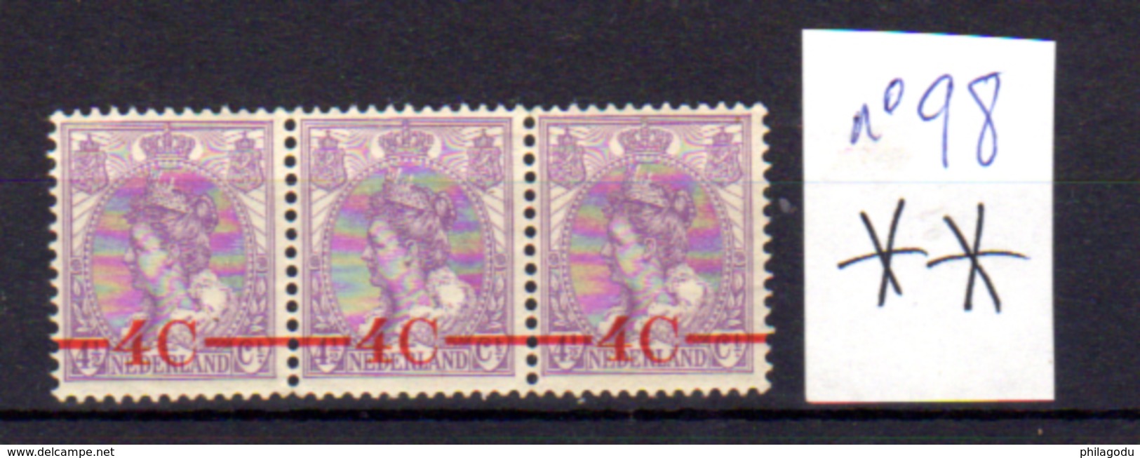 Reine Wilhelmine, 98**en Bande, Cote 27 €, - Unused Stamps