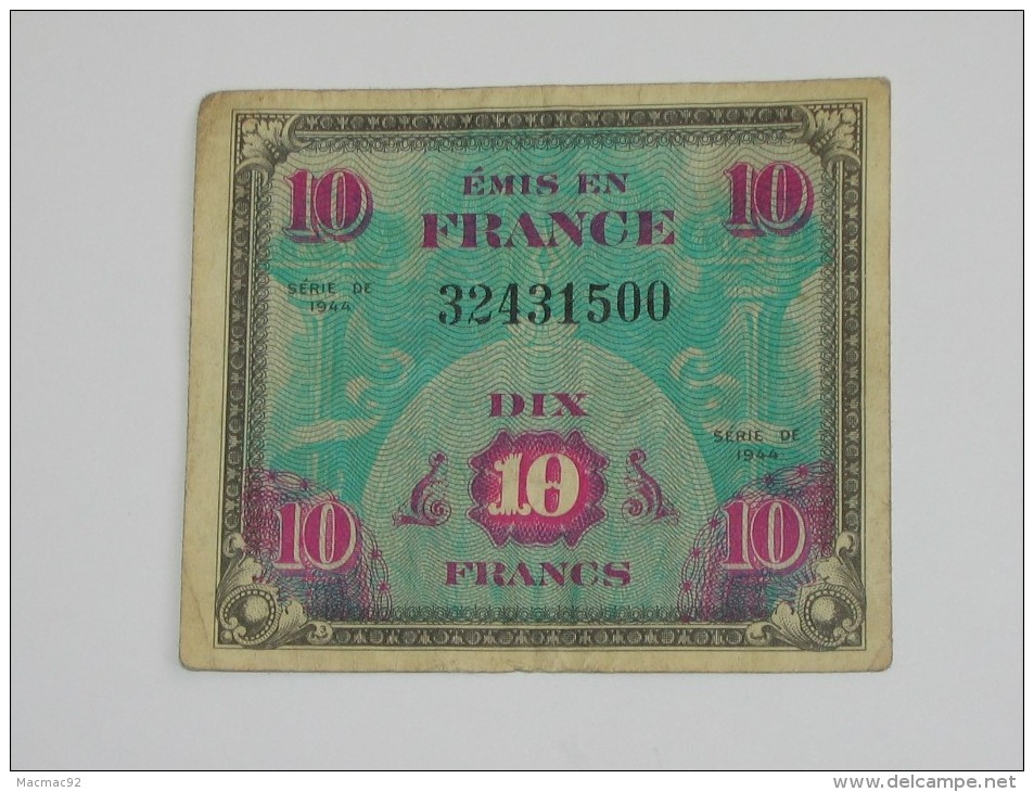 10 Francs - DRAPEAU FRANCE - Billet Du Débarquement -  Sans Série  **** EN ACHAT IMMEDIAT ****. - 1944 Flag/France