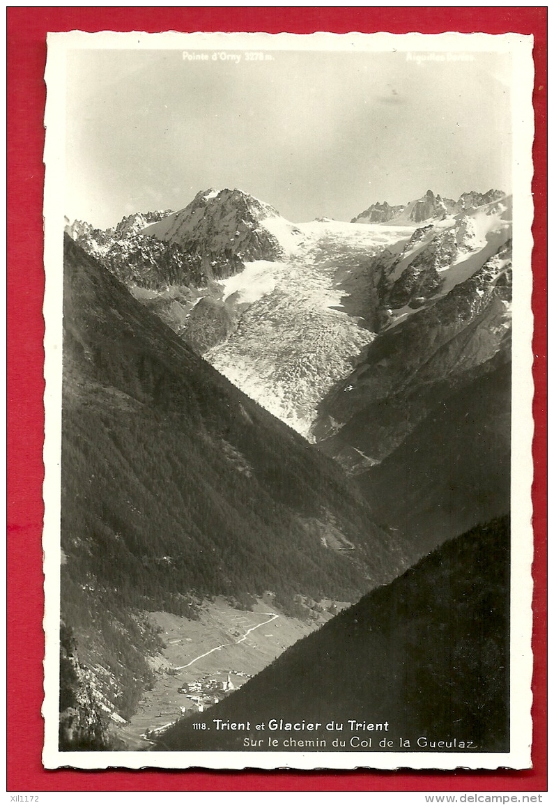 FIH-13  Trient Et Glacier Du Trient. Cachet Salvan 1933 - Salvan