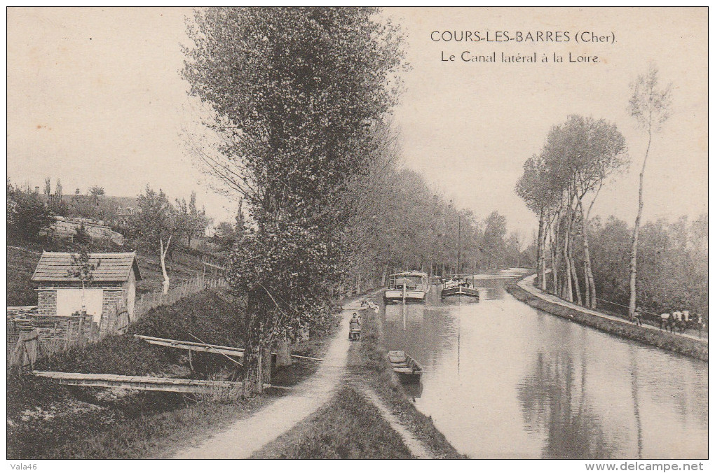 COURS LES BARRES  CHER  18  CPA  LE CANAL LATERAL A LA LOIRE - Autres & Non Classés