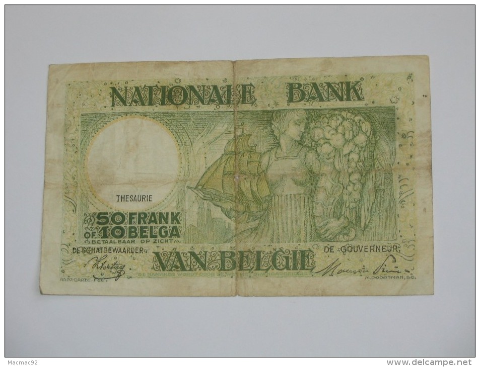 50 Francs Ou 10 Belgas 1945 - Banque Nationale De Belgique **** EN ACHAT IMMEDIAT **** - 50 Franchi-10 Belgas