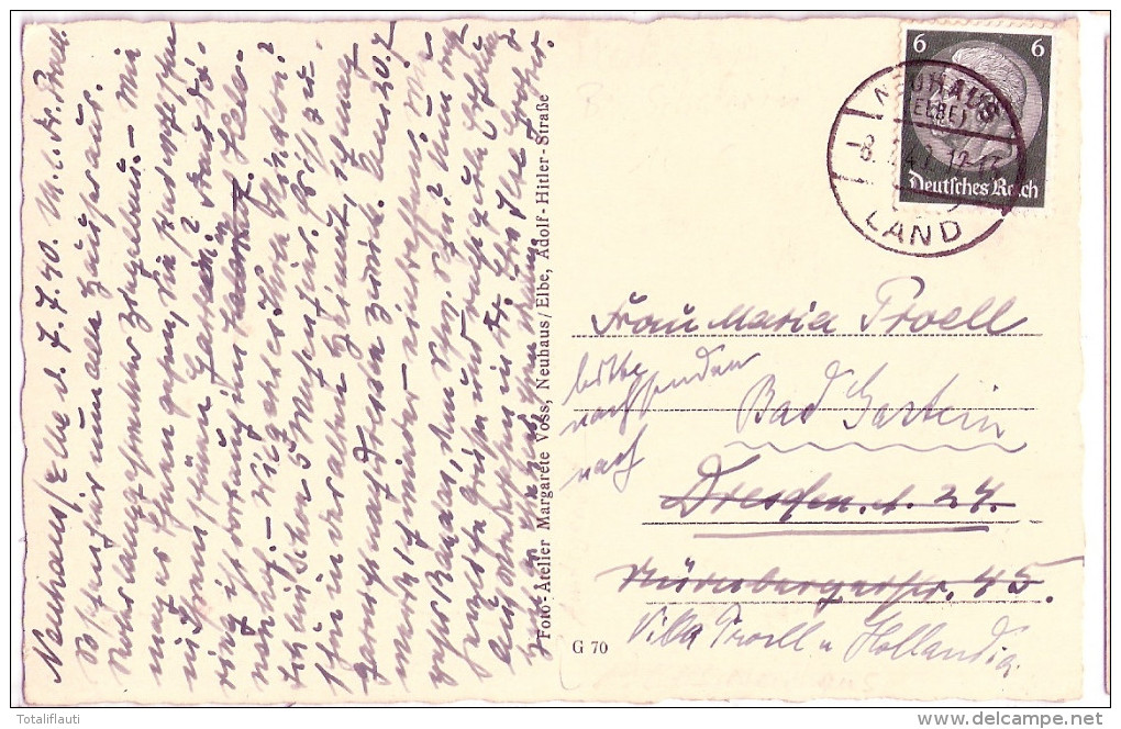 Amt Neuhaus Elbe Niedersachsen Amtsgericht 8.7.1940 Landstempel Gelaufen - Lüneburg