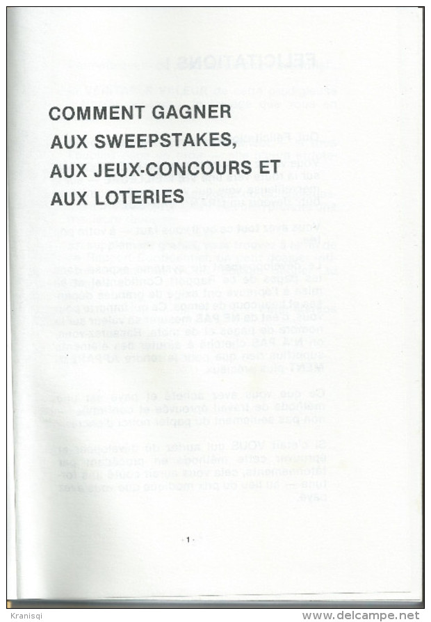 Livre , Comment Gagner Aux Jeux Et Concours   1977 - Giochi Di Società