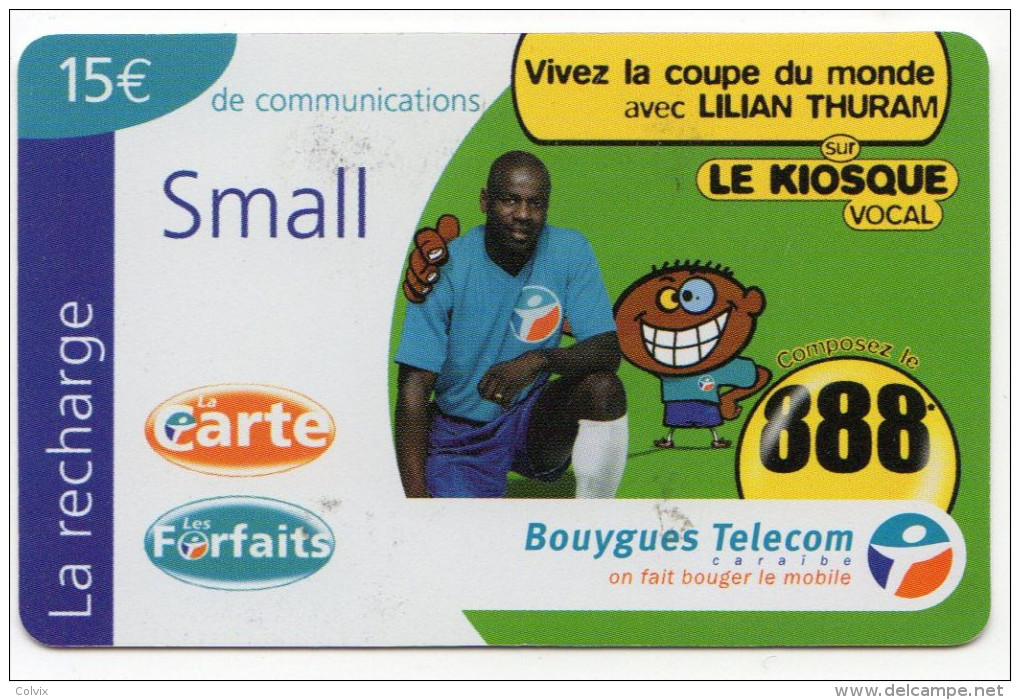 ANTILLES FRANCAISES RECHARGE BOUYGUES TELECOM LE KIOSQUE SMALL 15€ Date 03/2002 - Antilles (Françaises)