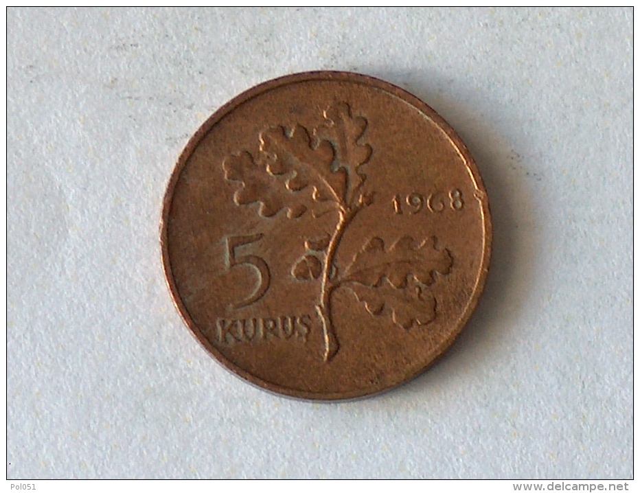 TURQUIE 5 KURUS 1968 - Turquie