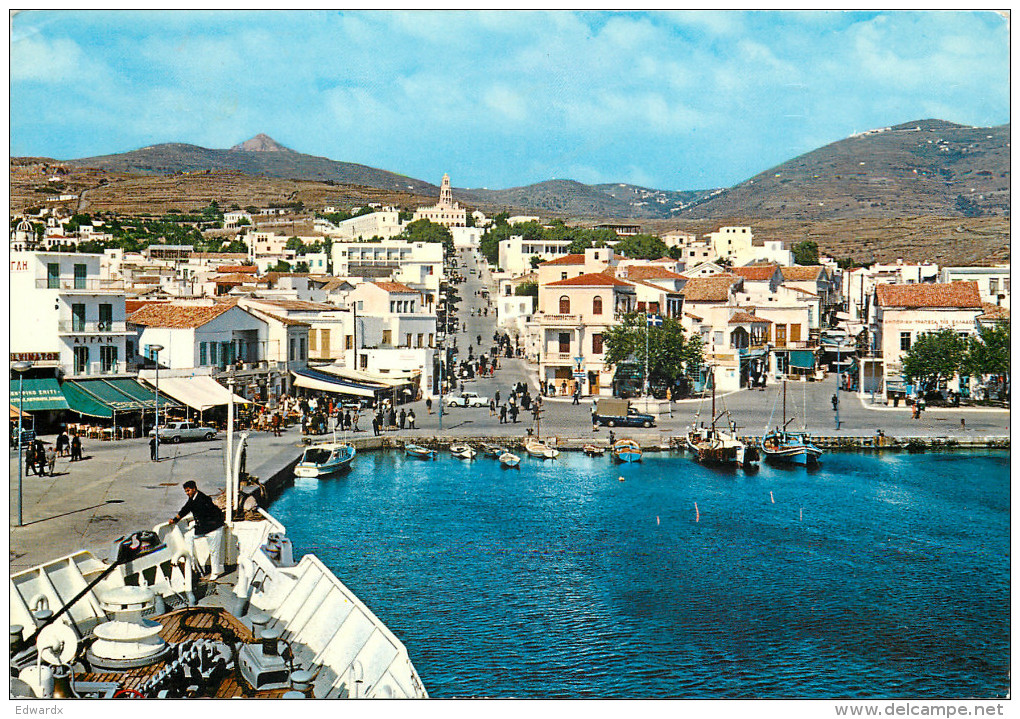 Tinos, Greece Postcard Posted 1975 Stamp - Grèce