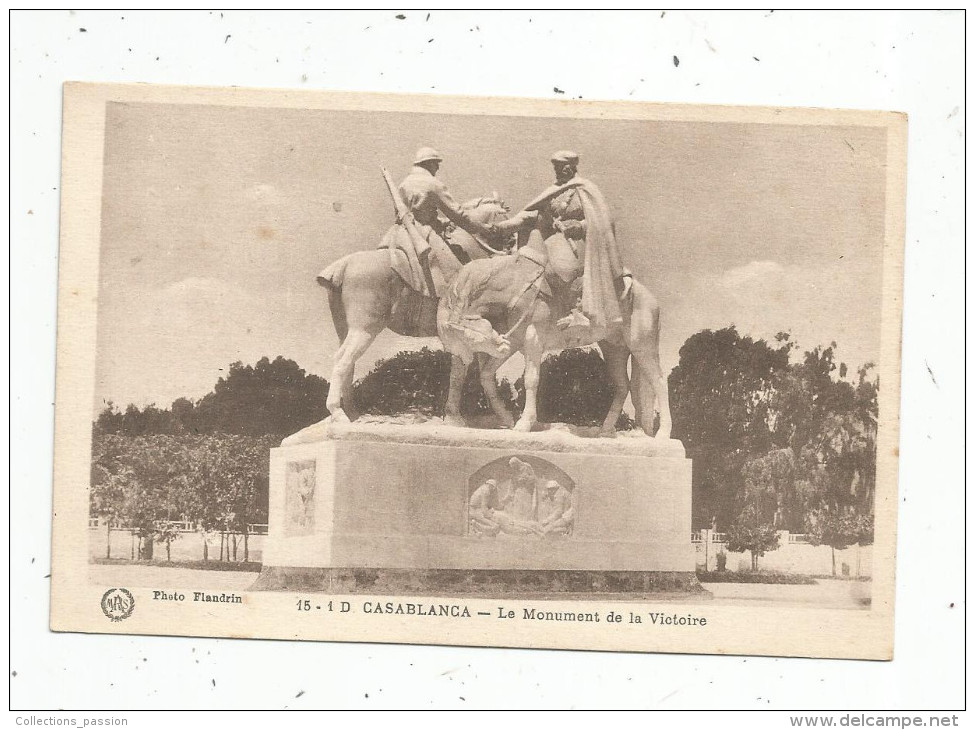 Cp , Militaria , MAROC , CASABLANCA , Le Monument De La Victoire , Vierge , Photo: Flandrin - War Memorials