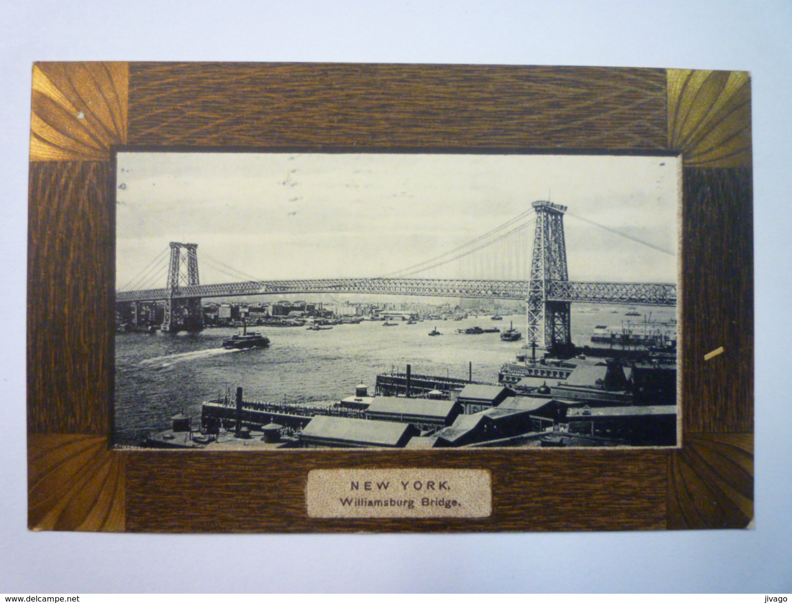 NEW-YORK  :  WILLIAMSBURG  BRIDGE  -  Carte Couleur  1908   - Puentes Y Túneles