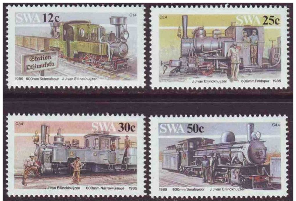 D90819 South West Africa 1985 STEAM TRAINS MNH Set   - SWA Namibia Namibie Sudwes Afrika - Namibia (1990- ...)