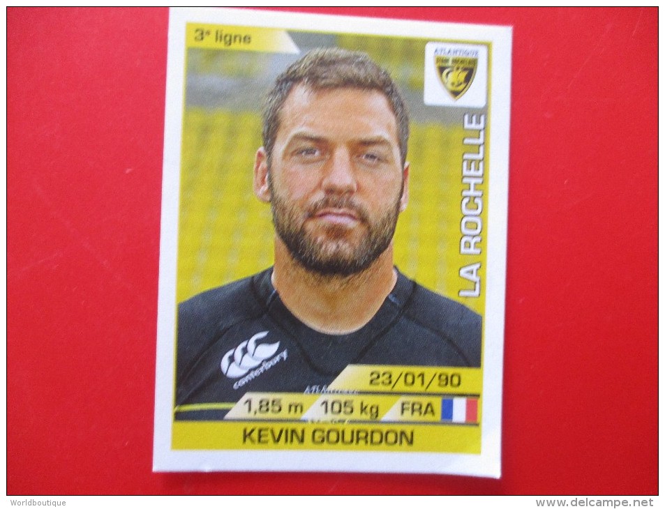 Panini Rugby La Rochelle N°135 Kevin Gourdon Saison 2015/2016 - Edition Française