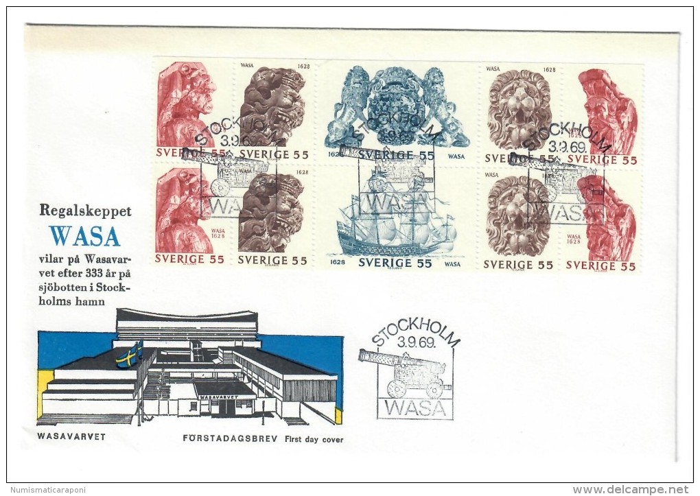 Svezia Wasa 3 9 1969 Fdc  Cod.c.1417 - Storia Postale